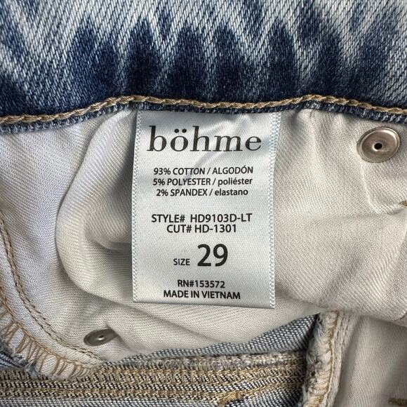 Böhme‎ Women’s Wide Leg Jeans Light Wash Size 29 High Rise Straight Fit Denim - Picture 9 of 10